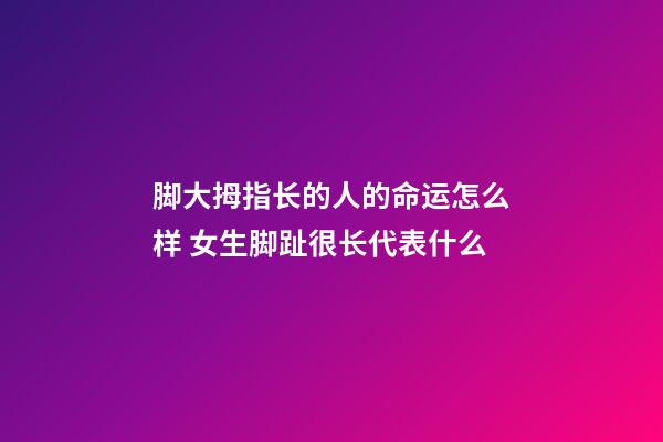 脚大拇指长的人的命运怎么样 女生脚趾很长代表什么-第1张-观点-玄机派